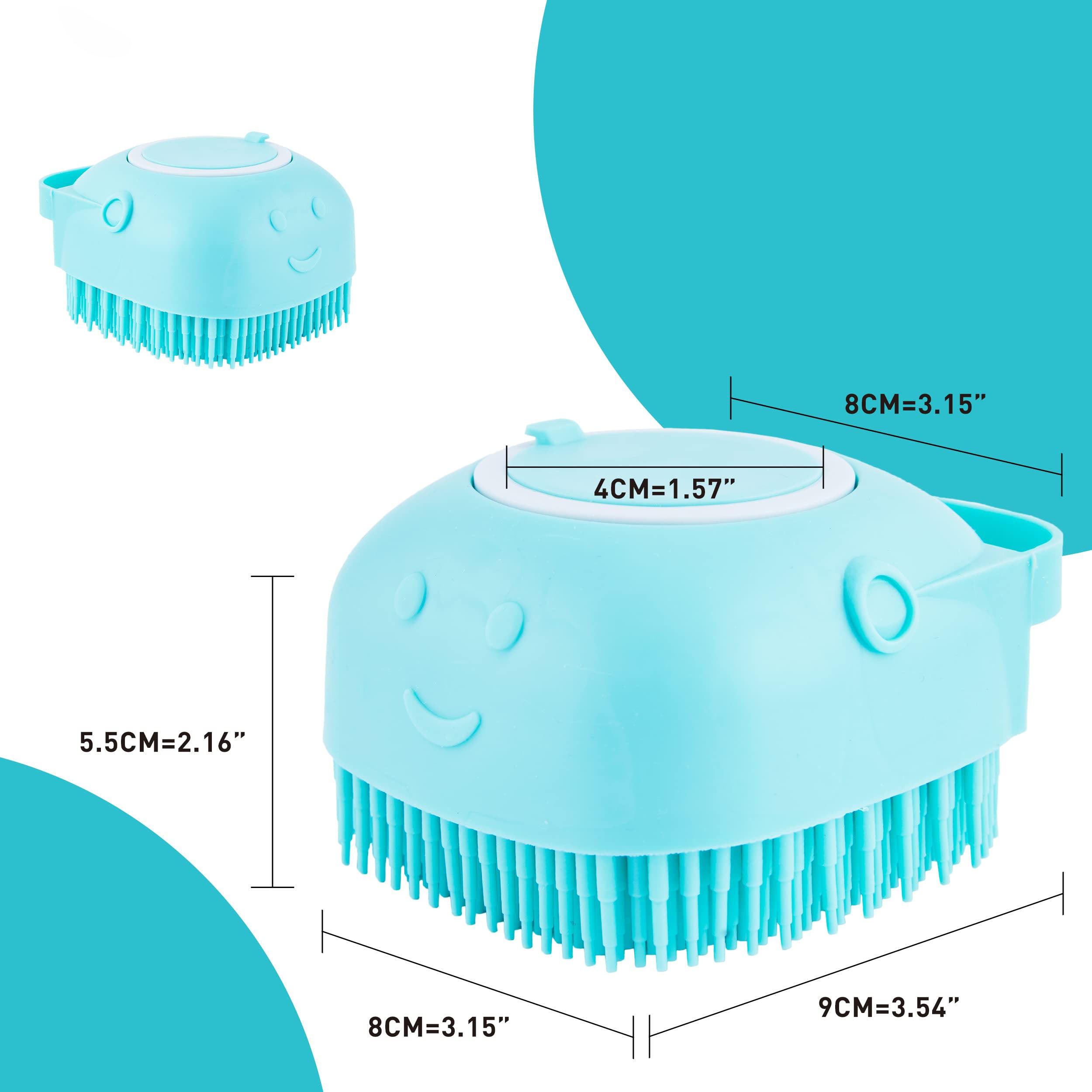 Silicone Bath Body Brush Scrubber with Soap Dispenser-Handheld